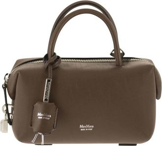 Max Mara Leren Handtas met Handvat - Dames - Handtassen - Bruin - ONE Size - Leer - Tassen