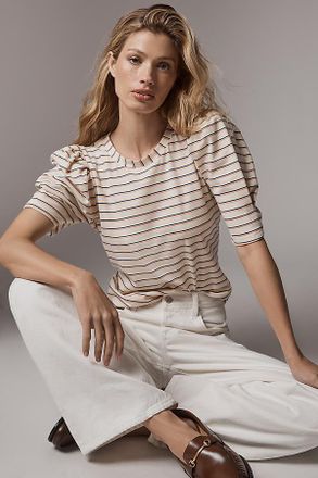 English Factory Puff-Sleeve Striped Top