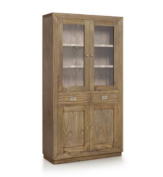 Moycor Vitrina de madera de mindi beige alt. 190 cm