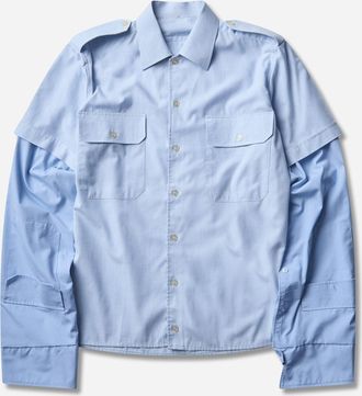 Prototypes Cut-Up Military Shirt Blue