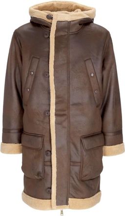Alpha Industries Vintage Brown Arctic Parka Eco-leren jas - Heren - Parka Jassen - Bruin - S - Polyester - Jassen