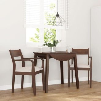 vidaXL Vidaxl - Sillas De Comedor Con Cojines 2 Uds Madera Maciza Marr&oacute;n Caucho