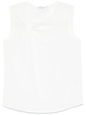 Patrizia Pepe Top met gedrapeerd detail - Wit