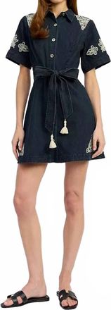 En Saison Natalia Mini Denim Dress In Blue
