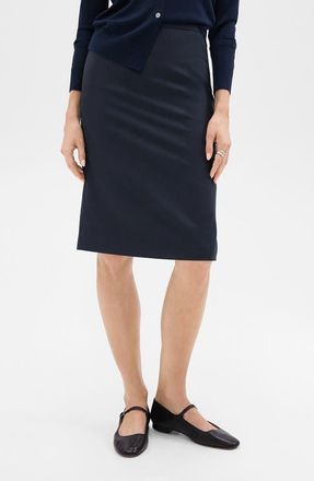 Theory Trace Slim Fit Stretch Wool Skirt in Nocturne Navy at Nordstrom, Size 8