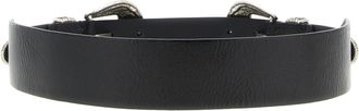 Golden Goose Womens Black Cowhide Regular Belt