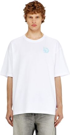 Diesel Jersey T-shirt with flocked print - T-Shirts - Man