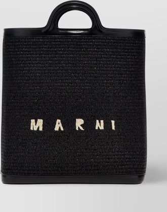 Marni tote bag structured woven texture top handles
