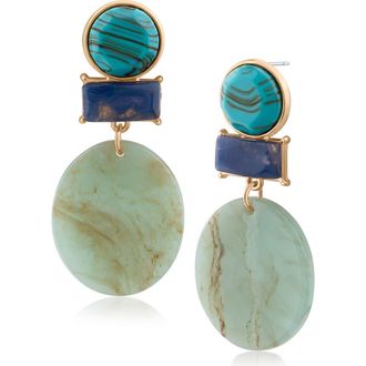 Jardin Geometric Boho Statement Drop Earrings in Green/Gold at Nordstrom Rack