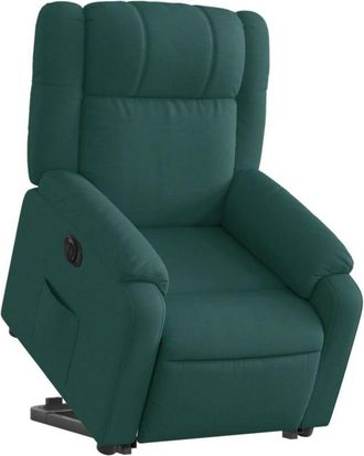 vidaXL Vidaxl - Sill&oacute;n El&eacute;ctrico Reclinable Elevable De Tela Verde Oscuro