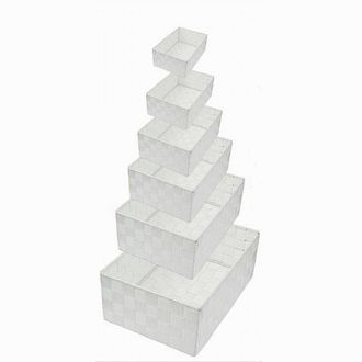 Trade Shop Trade Shop - Set 6pz Scatola In Tessuto Organizer Armadio Scaffali Porta Oggetti Bianco 79067