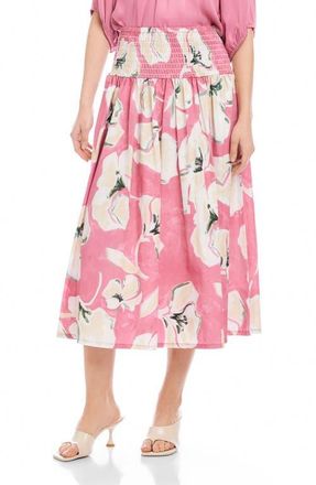 Fifteen Twenty Rhea Floral Cotton Smocked Waist Midi Skirt in Floral Print at Nordstrom, Size X-Small