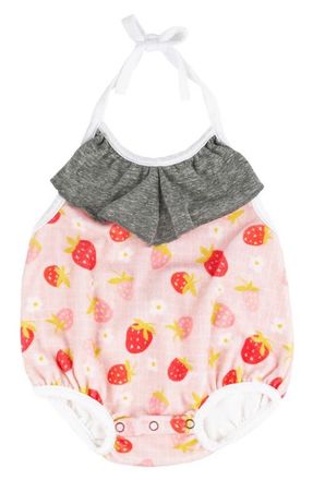Miki Miette Star Halter Bubble Romper in Strawberry Fields at Nordstrom, Size 18M