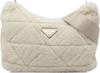 Prada Pre-owned Quilted Shoulder Bag - Dames - Vintage Schoudertas - Wit - ONE Size - Leer - Vintage