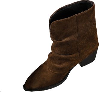 Generic Coffee Feminine Ankle Boots Solid Color Versatile Thick Heel Mid Heel for Outdoor Adventures in Winter