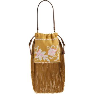 Etro Kalispera Canvas Shoulder Bag in Ochre at Nordstrom