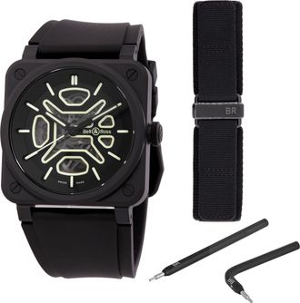 Bell & Ross Br 03 Automatic Black Dial Mens Watch BR03A-LM-SKCE/SRB
