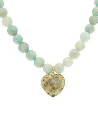 Rachel Reinhardt Jewelry Vermeil Amazonite & Labradorite Pendant Necklace