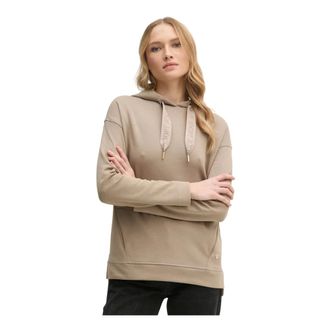 Joop Logo corded-ribbon Hoodie - Dames - Sweatshirts & Hoodies - Beige - Maat: XS Katoen