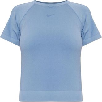 Nike Fitness, Dames, Blauw, M, Pro Seamless Dri-FIT T-Shirt