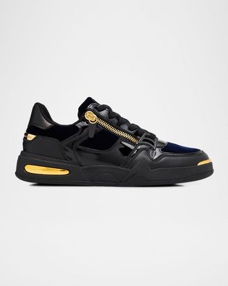 Giuseppe Zanotti Men & apos;s Ghost Velvet and Leather Fashion Sneakers