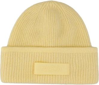 Jacquemus Accessoires, Dames, Geel, ONE Size, Wol, Le Bonnet Gros Grain