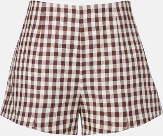 Poss&eacute; Sadie gingham linen shorts