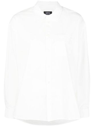 A.P.C. Camicia Boyfriend con ricamo - Bianco