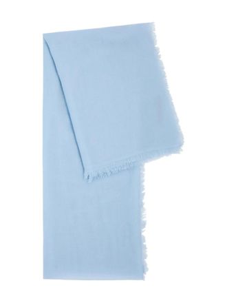 Ama Pure fringed-trim cashmere scarf - Blue