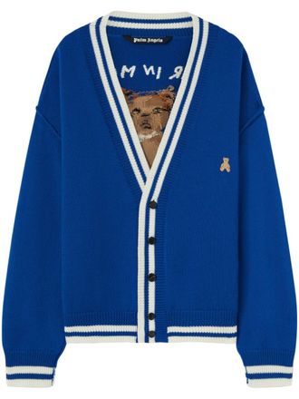 Palm Angels Cardigan Bear In Mind - Blu