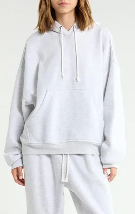 Free People FP Movement Final Call Fleece Hoodie in White Heather Grey at Nordstrom, Size X-Large