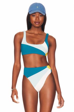 L*Space Luca Bikini Bottom In Mediterranean, Pool,cream, & Marigold