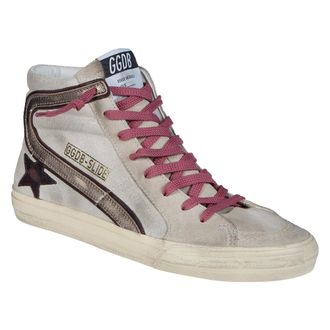 Golden Goose Slide Shimmer Suede Trainers - female - Golden Goose - Sneakers - Beige - 7 UK - Shoes