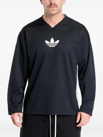 adidas Adicolor mesh logo long-sleeves T-shirt - men - Recycled Polyester - L - Black