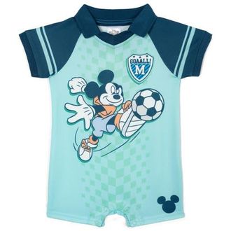 Disney Mickey Mouse Athletic One Piece Romper in Light Blue Mickey at Nordstrom, Size 0-3M