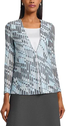 Ming Wang Ming Wang Heritage Fit Burnout Jacquard Knit Jacket