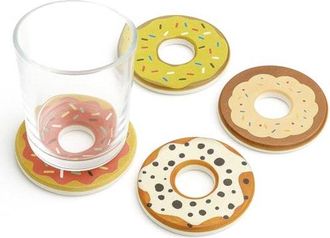 OEM Juego De 4 Posavasos De Tierra De Diatomeas, Absorbentes, Antideslizantes, Con Forma De Rosquilla, Duraderos Y Coloridos