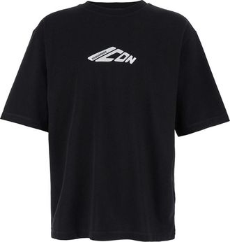 Dsquared2 Black T-shirt With Contrasting Icon Print In Cotton Man