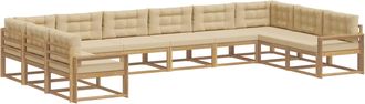 vidaXL Conjunto De Sof&aacute;s De Exterior 10 Uds. Y Beige Vidaxl