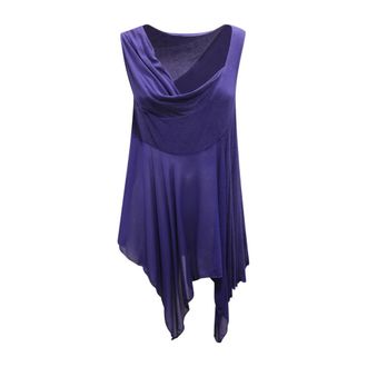 Patrizia Pepe Mouwloze Viscose Angora Elastaan Top - Dames - Tops zonder mouwen - Paars - M - Tops