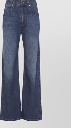 Brunello Cucinelli wide leg denim trousers five pocket style