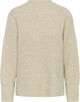 Kaffe KAelina Effen Pullover - Dames - Truien - Beige - Maat: S Wol