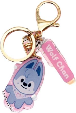 Generic Stray-kids key chain SK-ZOO key chain SK-Z 5CLOCK KEY ring stay KARMA Acrylic Keychain (Wolf.chan)