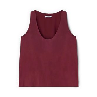Motivi Top in raso di viscosa con scollo profondo - - Tops - Donna - Rosso - 2XL