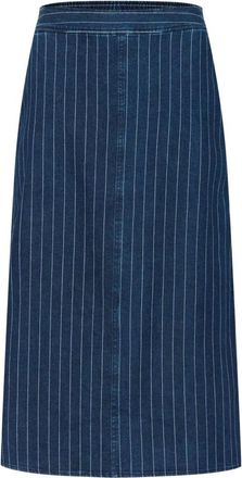 Part Two Donkere Denim Pinstripe Rok - Dames - Midirokken - Blauw - 2XS - Denim - Rokken