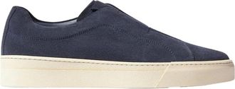 Scarosso Blauwe Suede Slip-On Sneakers - Heren - Sneakers - Blauw - 41 EU - Leer - Schoenen