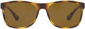 Sunglass Hut tortoiseshell-effect square-frame sunglasses - men - Polycarbonite - 58 - Green