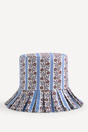 Anthropologie Layla Printed Ruffle Ottoman Slipcover
