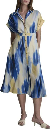 DKNY Dkny Printed Supple Satin Shirtdress