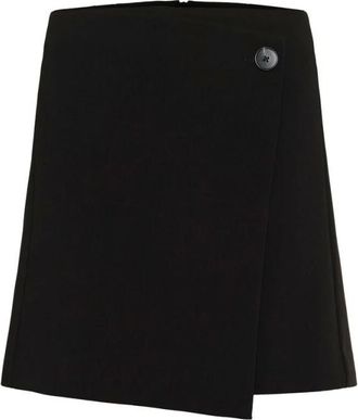 Inwear Rokken, Dames, Zwart, XL, Polyester, Zwarte A-lijn rok met knoopsluiting